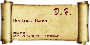 Dominus Hunor névjegykártya